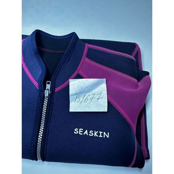 Seaskin Kids Wetsuit 2mm Shorty Diving Suit Navy/Pink Size 8 - Picture 10 of 10